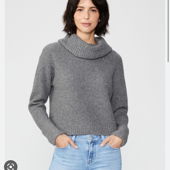 NWT Anthropologie Cashmere Paige Evonne Sweater in Heather Grey XS - Picture 1 of 14